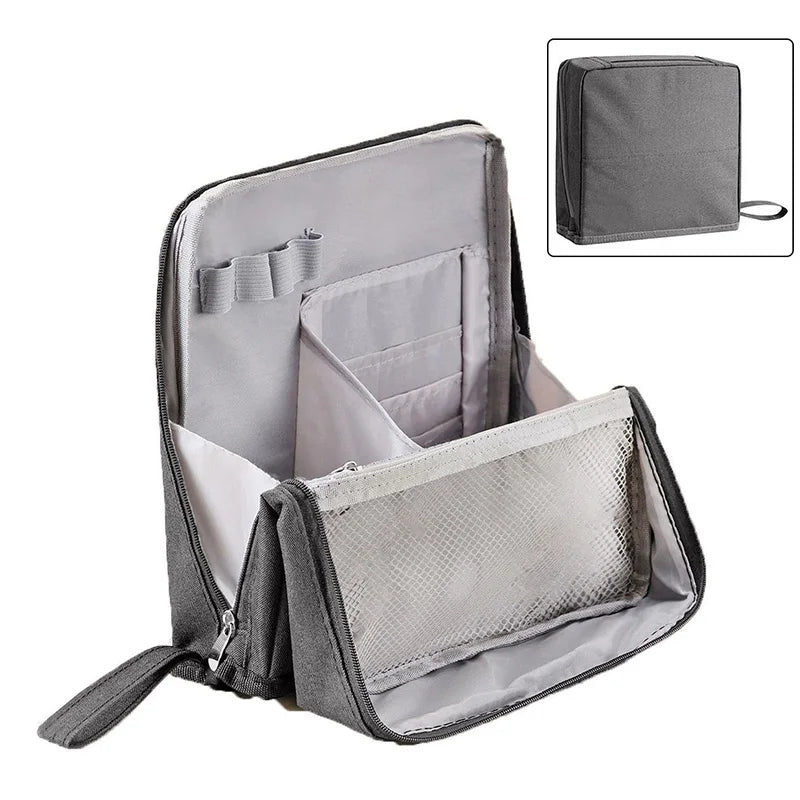 Large-capacity Portable Cosmetic Bag Vertical Desktop Storage Multifunctional Cosmetic Storage Bag Stationery Pen Storage Bag