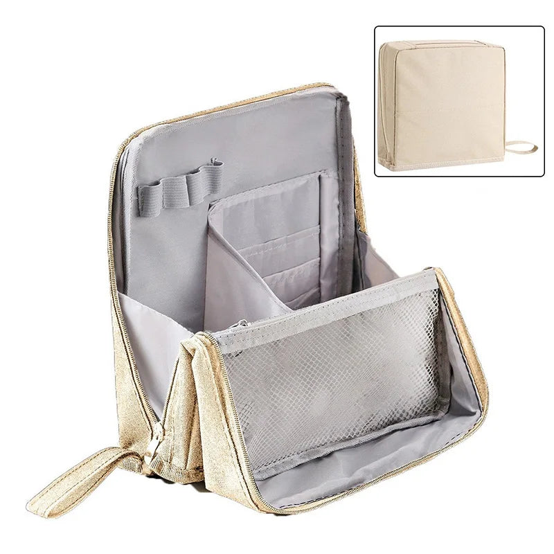Large-capacity Portable Cosmetic Bag Vertical Desktop Storage Multifunctional Cosmetic Storage Bag Stationery Pen Storage Bag